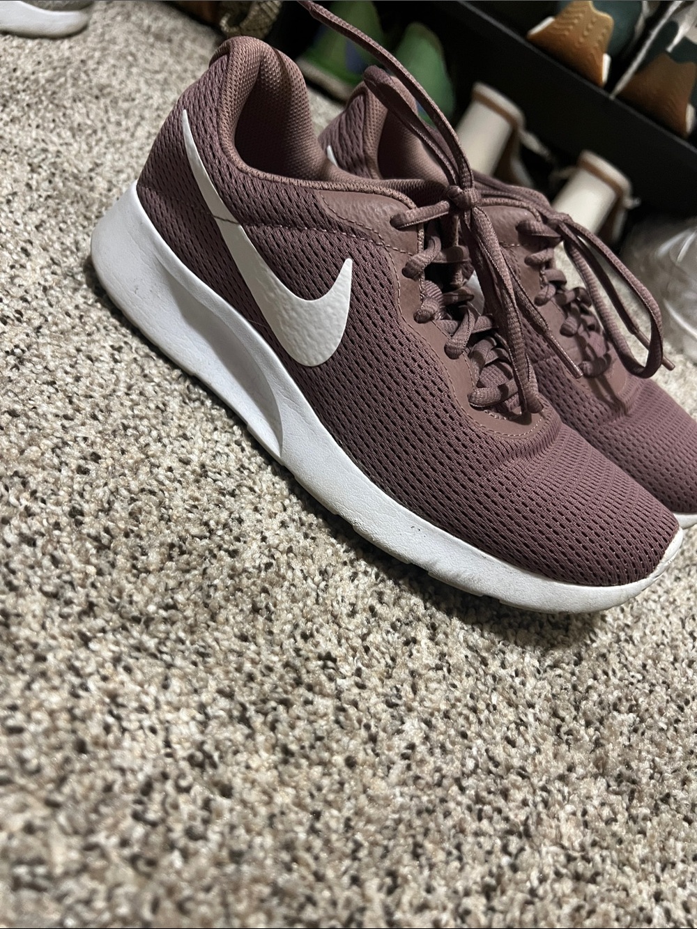 Nike Women’s Mauve Mesh Running Shoes with White Swoosh